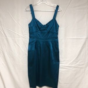 Calvin Klein Peacock blue (teal) cocktail dress.